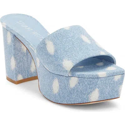 Stuart Weitzman Square High Platform Sandal In Multi