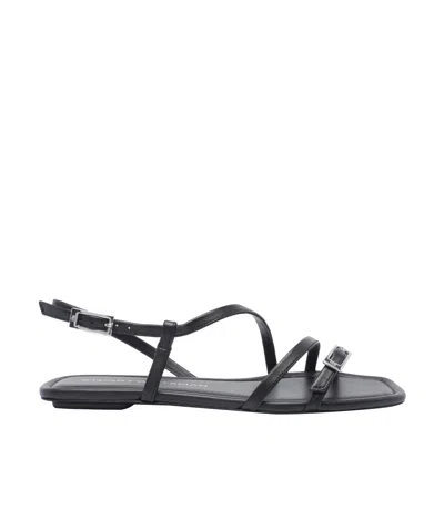 Stuart Weitzman Square Toe Flat Sandals