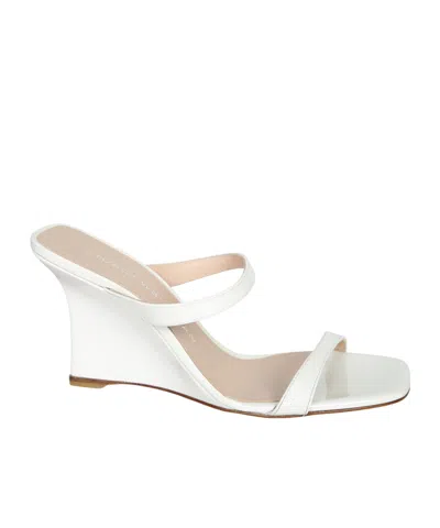 Stuart Weitzman Square-toe High-heeled Sandals In White