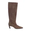 Stuart Weitzman Mid-height Suede Boots With Pointed Toe And Side Zipper In Multi