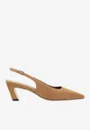 Stuart Weitzman Stassi Slingback 50 High-heeled Sandals In Brown