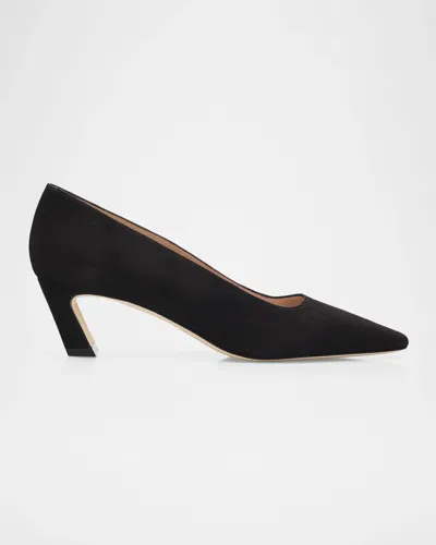 Stuart Weitzman Stassi 50mm Suede Pumps In Black