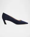 Stuart Weitzman Stassi 50mm Suede Pumps In Nice Blue