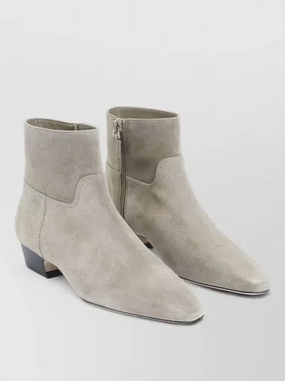 Stuart Weitzman Stassi Ankle Bootie Pointed Toe Heel In Gray