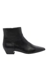 Stuart Weitzman Stassi Leather Zip Ankle Boots In Black