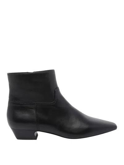 Stuart Weitzman Stassi Leather Zip Ankle Boots In Black