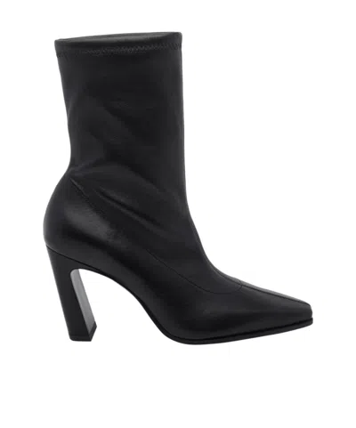 Stuart Weitzman Stassi Stretch-leather Ankle Boots In Black
