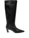 Stuart Weitzman Knee-high Ankle Boots With Pointed Toe In Black