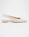 Stuart Weitzman Stassi Leather Slingback Flats In Neutral