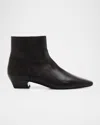 Stuart Weitzman Stassi Leather Zip Ankle Boots In Black