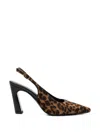 Stuart Weitzman Stassi Leopard-print Slingback Pumps In Brown