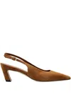 Stuart Weitzman Stassi Pointed Slingback Pumps In Brown