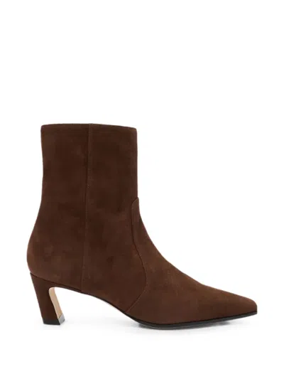 Stuart Weitzman Stassi Sculptural-heel Ankle Boots In Animal Print
