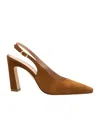 Stuart Weitzman Stassi Slingback Suede Pumps In Brown