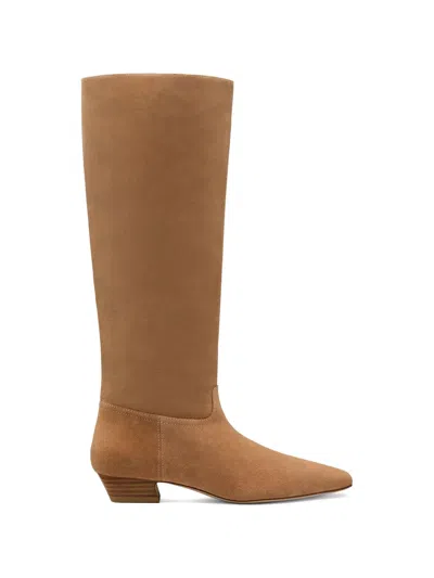 Stuart Weitzman Stassi Square-toe Boots In Brown