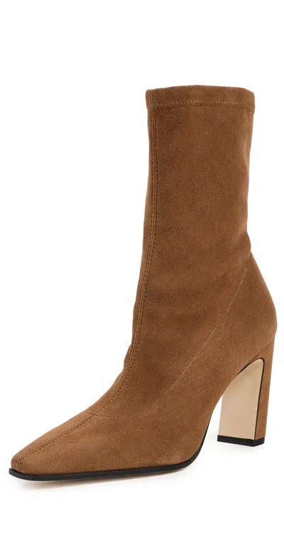 Stuart Weitzman Stassi Stretch Booties Toasted Almond In Brown