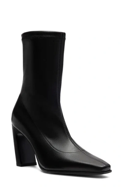 Stuart Weitzman Stassi Stretch Leather Bootie In Black