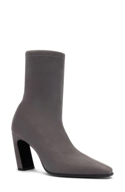 Stuart Weitzman Stassi Stretch Leather Bootie In City Fog