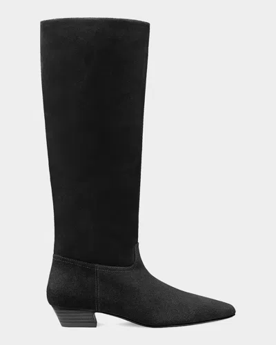 Stuart Weitzman Stassi Suede Knee-high Boots In Black