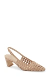 Stuart Weitzman 50mm Stassi Woven Leather Slingback Pumps In Animal Print