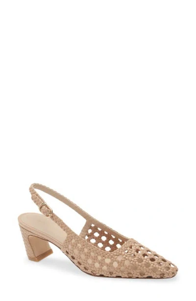 Stuart Weitzman 50mm Stassi Woven Leather Slingback Pumps In Animal Print