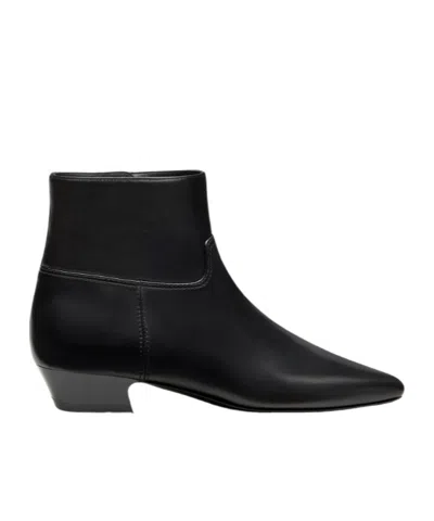 Stuart Weitzman Stassi 20 Leather Ankle Boots In Black