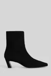 Stuart Weitzman Stassi Zip High Heels Ankle Boots In Black Suede In Black