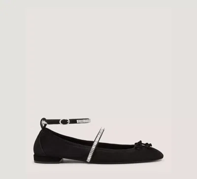 Stuart Weitzman Stefanie Ballet Flat In Black & Clear