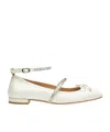 Stuart Weitzman Stefanie Ballet Flats In White