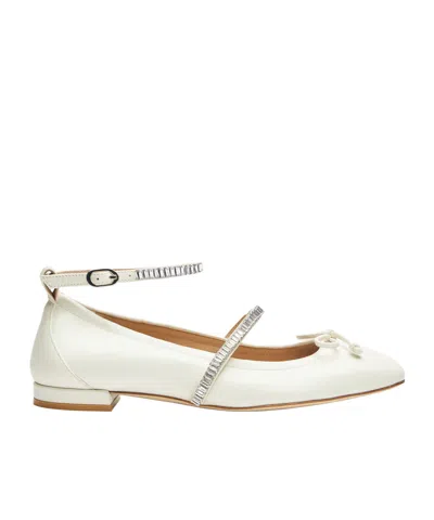 Stuart Weitzman Stefanie Ballet Flats In White