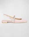 Stuart Weitzman Stefanie Leather Slingback Ballerina Flats In Ballet/clear
