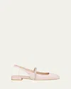 Stuart Weitzman Stefanie Leather Slingback Ballerina Flats In Ballet/clear