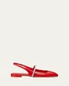 Stuart Weitzman Stefanie Leather Slingback Ballerina Flats In Cherry/clear