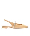 Stuart Weitzman Stefanie Open-heeled Flats In Nude