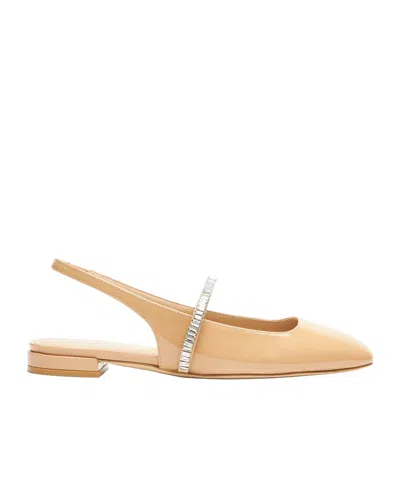 Stuart Weitzman Stefanie Open-heeled Flats In Nude