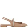 Stuart Weitzman Stefanie Patent Slngback Ballet Flats In Brown