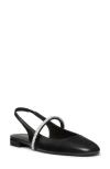 Stuart Weitzman Leather Embellished Stefanie Slingback Flats