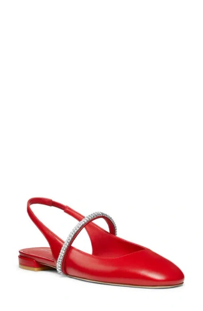 Stuart Weitzman Stefanie Slingback Flat In Red