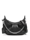 Stuart Weitzman Stellar Crescent Leather Shoulder Bag In Black