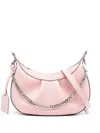 Stuart Weitzman Stellar Crescent Leather Shoulder Bag In Pink