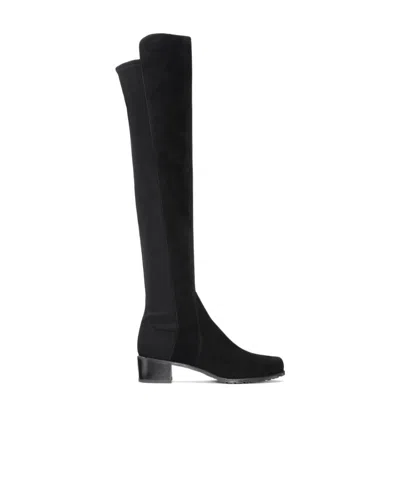 Stuart Weitzman Stitched Long Boots With Thick Heels