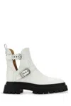 Stuart Weitzman Woman Ankle Boots White Size 7.5 Leather In White