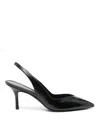 Stuart Weitzman Eva Patent Slingback Pumps In Black