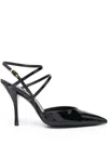Stuart Weitzman 100mm Strapeze Patent Leather Pumps In Black