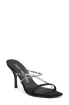 Stuart Weitzman Strapeze Crystal 85 Sandal In Flannel/black/black