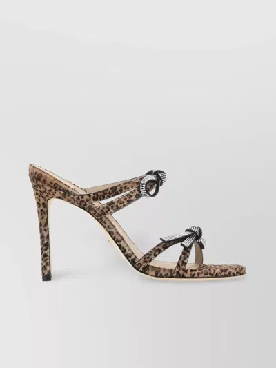 STUART WEITZMAN STRAPPY ANIMAL PRINT STILETTO SANDALS