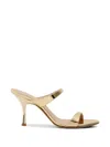 Stuart Weitzman Nudist Metallic Dual-band Slide Sandals In Gold