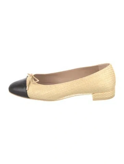 Pre-owned Stuart Weitzman Straw Colorblock Pattern Ballet Flats