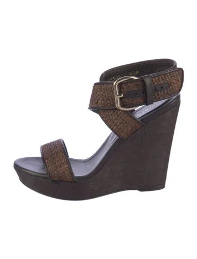 Pre-owned Stuart Weitzman Straw Espadrilles In Brown