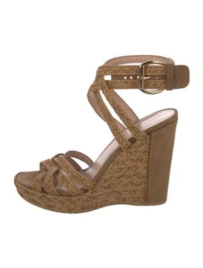 Pre-owned Stuart Weitzman Straw Espadrilles In Brown